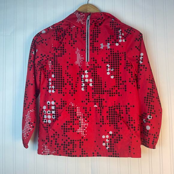 Under Armour UA Rain Jacket Girls Small Medium Red/ Black Unisex C20 - Picture 2 of 7
